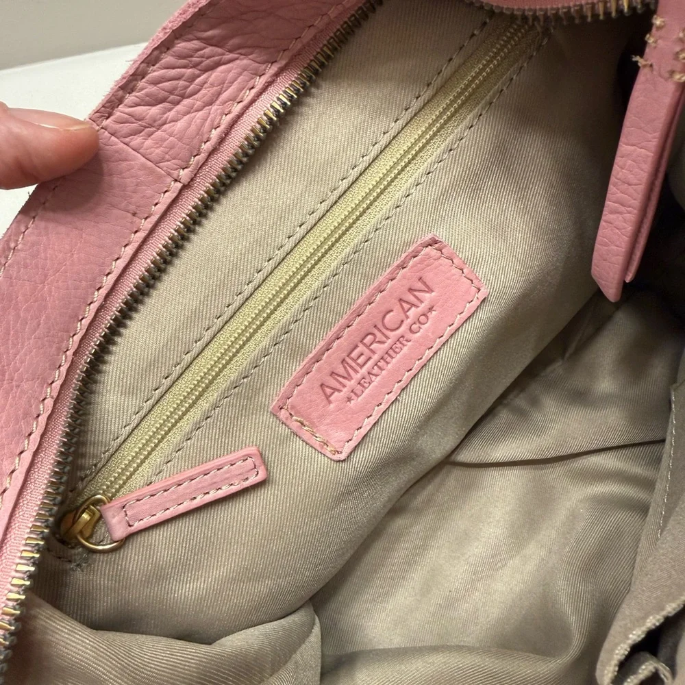 American Leather Co. Pink Woven Shoulder Bag NWT - Picture 9 of 12